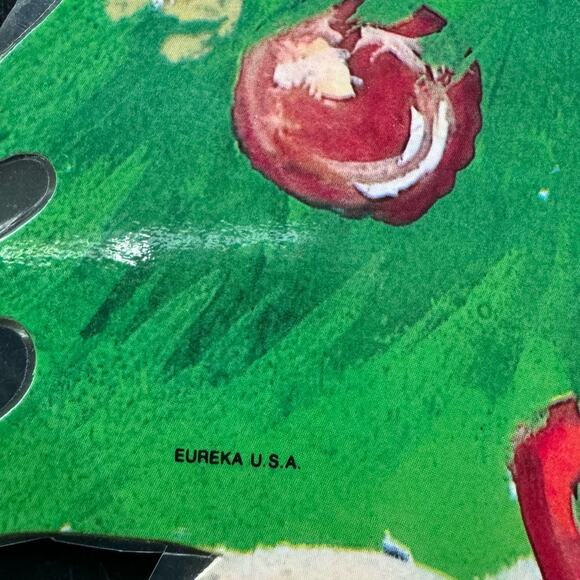 Vintage Eureka USA Baby Christmas Angel Kitty Cat Paper Cut Out 10x16" 2 Sided - Picture 3 of 12